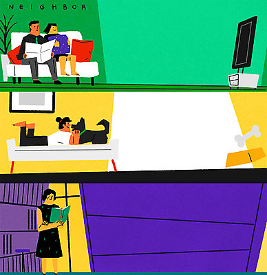 전신 PSD 여자 남자 반려견 일러스트 여러명 독서 텔레비전 신문 도서관 의견 이웃 국내일러스트 교육 다수 사람 간행물 전자제품 반려동물 뉴스 개 파일형식