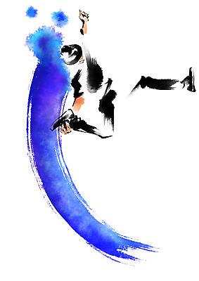 전신 PSD 남자 일러스트 캘리그라피 붓터치 한명 성인 점프 댄서 춤 비보이 국내일러스트 직업 1 모션 문화예술 사람 파일형식