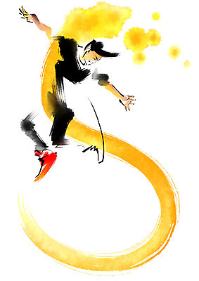 PSD 남자 일러스트 캘리그라피 모션 붓터치 한명 성인 점프 댄서 춤 비보이 국내일러스트 직업 1 문화예술 사람 파일형식