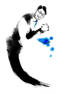 PSD 남자 안경 일러스트 캘리그라피 붓터치 한명 웃음 상반신 성인 파이팅 비즈니스맨 국내일러스트 1 잡화 비즈니스 모션 표정 사람 직장인 파일형식