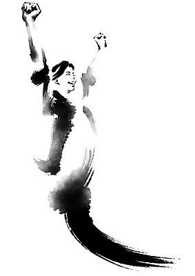 PSD 여자 일러스트 캘리그라피 붓터치 한명 상반신 성인 파이팅 만세 비즈니스우먼 국내일러스트 1 비즈니스 모션 사람 직장인 파일형식