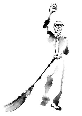 전신 PSD 남자 일러스트 캘리그라피 한명 서기 성인 빗자루 손인사 청소부 국내일러스트 직업 1 모션 사람 인사 청소도구 파일형식