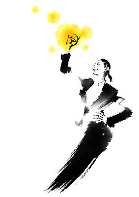 PSD 여자 허리손 일러스트 캘리그라피 붓터치 한명 상반신 성인 파이팅 비즈니스우먼 국내일러스트 1 포즈 비즈니스 모션 사람 직장인 파일형식