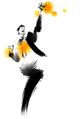 PSD 남자 일러스트 캘리그라피 붓터치 한명 상반신 성인 파이팅 기쁨 비즈니스맨 국내일러스트 1 감정 비즈니스 모션 사람 직장인 파일형식