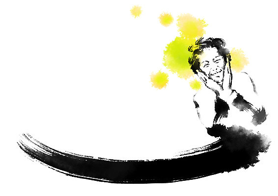 PSD 여자 노년 일러스트 캘리그라피 붓터치 한명 웃음 상반신 성인 실버라이프 국내일러스트 1 라이프스타일 표정 사람 파일형식