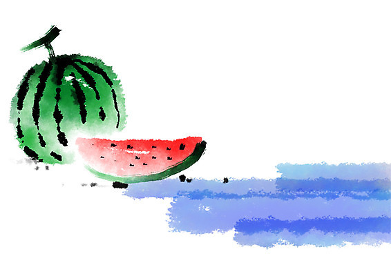 PSD 과일 일러스트 캘리그라피 여름음식 수박 사람없음 번짐 과채 국내일러스트 음식 채소 파일형식 효과 여름_계절