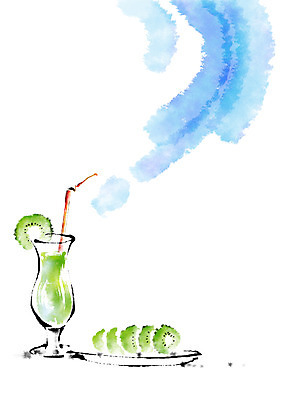 PSD 접시 음식 일러스트 캘리그라피 잔 키위 빨대 사람없음 키위주스 국내일러스트 식기 과일 과일주스 파일형식