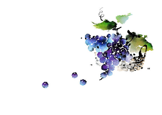 PSD 열매 과일 일러스트 캘리그라피 포도 사람없음 바구니 국내일러스트 식물 파일형식