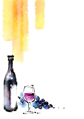 PSD 와인잔 일러스트 캘리그라피 포도 사람없음 와인 레드와인 와인병 국내일러스트 술잔 과일 병_용기 주류 파일형식