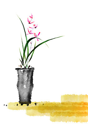 PSD 꽃 화분 일러스트 캘리그라피 자연 사람없음 난초 국내일러스트 식물 생태계 파일형식