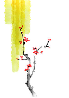 PSD 꽃 일러스트 캘리그라피 자연 꽃나무 사람없음 나뭇가지 국내일러스트 나무 식물 생태계 파일형식