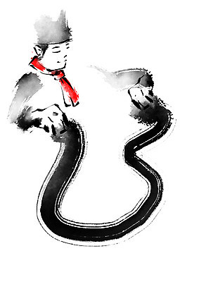 PSD 남자 일러스트 캘리그라피 붓터치 요리 한명 상반신 성인 중식 요리사 반죽 밀가루반죽 수타 수타면 국내일러스트 직업 1 음식 사람 파일형식