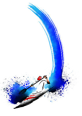 PSD 남자 파도 바다 일러스트 캘리그라피 레저 붓터치 한명 성인 여름 여름휴가 바캉스 카누 노젓기 국내일러스트 1 계절 모션 휴가 사람 수상스포츠 파일형식 여름_계절