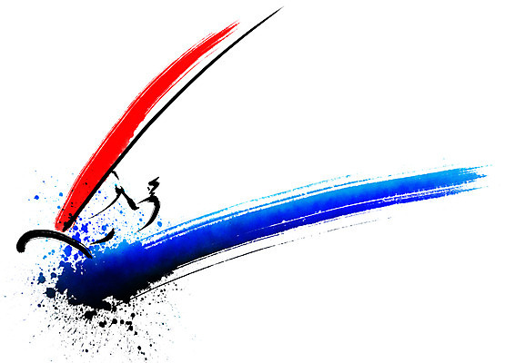 PSD 바다 일러스트 캘리그라피 레저 붓터치 한명 성인 여름 여름휴가 바캉스 윈드서핑 윈드서퍼 국내일러스트 1 계절 휴가 사람 수상스포츠 서퍼 파일형식 여름_계절