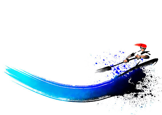 PSD 남자 바다 일러스트 캘리그라피 레저 붓터치 한명 성인 여름 여름휴가 바캉스 카누 노젓기 국내일러스트 1 계절 모션 휴가 사람 수상스포츠 파일형식 여름_계절