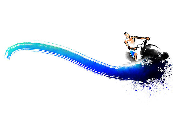 PSD 남자 바다 일러스트 캘리그라피 레저 붓터치 한명 성인 여름 여름휴가 바캉스 제트스키 국내일러스트 1 계절 휴가 사람 수상스포츠 파일형식 여름_계절