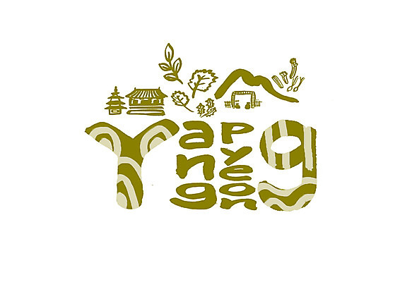 PSD 영어 일러스트 캘리그라피 나뭇잎 산 한옥 타이포그라피 글자캘리그라피 사람없음 양평 지명 국내일러스트 문자 한국전통 고건축 잎 경기도 파일형식