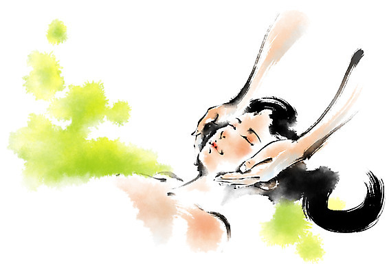 PSD 우먼라이프 손 여자 일러스트 캘리그라피 한명 상반신 성인 눕기 뷰티 눈감음 스파 마사지 국내일러스트 1 라이프스타일 모션 사람 신체부위 파일형식