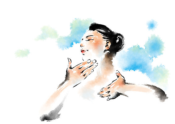 PSD 우먼라이프 여자 일러스트 캘리그라피 한명 상반신 성인 뷰티 눈감음 스파 마사지 국내일러스트 1 라이프스타일 모션 사람 파일형식