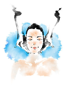 PSD 우먼라이프 손 여자 일러스트 캘리그라피 상반신 성인 두명 눕기 뷰티 눈감음 스파 마사지 국내일러스트 라이프스타일 모션 사람 신체부위 파일형식