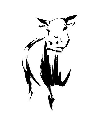 PSD 한마리 일러스트 캘리그라피 자연 수묵화 사람없음 가축 소 국내일러스트 동물 1 포유류 미술 생태계 파일형식