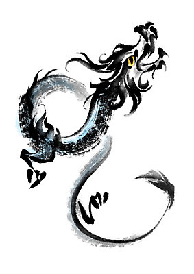 PSD 한마리 일러스트 캘리그라피 수묵화 사람없음 용 드래곤 국내일러스트 1 미술 파일형식