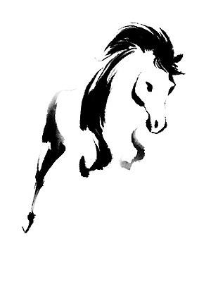 PSD 한마리 일러스트 캘리그라피 자연 수묵화 사람없음 달리기 가축 말_동물 국내일러스트 동물 1 포유류 모션 미술 생태계 파일형식