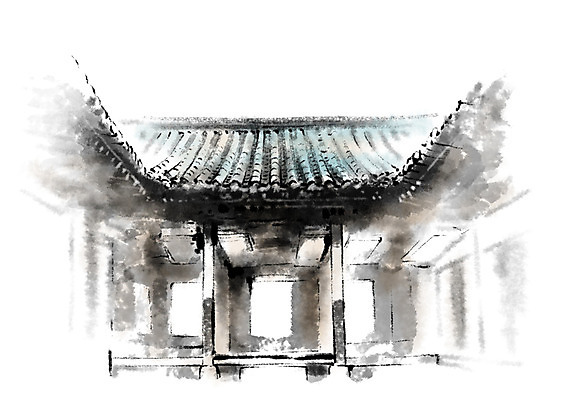 PSD 한국전통 건축물 한국건축 일러스트 캘리그라피 한옥 수묵화 사람없음 국내일러스트 전통 건축 고건축 한국 미술 파일형식