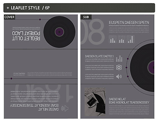 템플릿 표지디자인 표지 ZIP 내지 음악 리플렛 3단접지 문화예술 팜플렛 취미 사람없음 레코드 빈티지 인디자인 INDD 이미지템플릿 컨셉 음반 파일형식
