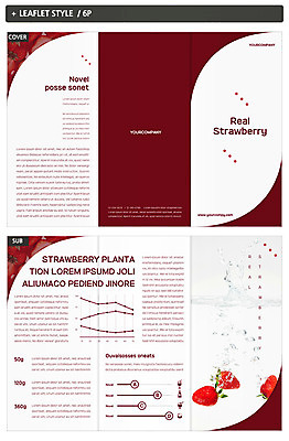 템플릿 표지디자인 표지 ZIP 내지 리플렛 과일 3단접지 딸기 그래프 팜플렛 사람없음 빨간색 원형 스플래쉬 인디자인 INDD 이미지템플릿 도형 컬러 파일형식