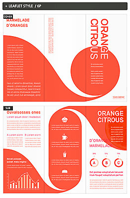 템플릿 표지디자인 표지 ZIP 내지 커피 리플렛 3단접지 그래프 팜플렛 사람없음 주황색 원형 연결 머핀 인디자인 INDD 이미지템플릿 도형 음료 빵 컬러 파일형식