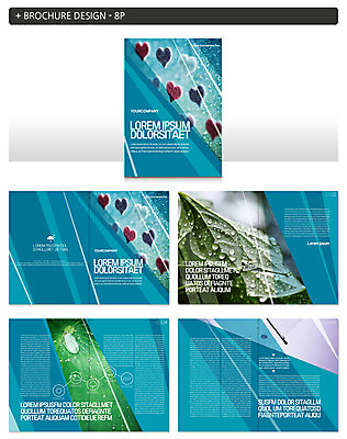 템플릿 ZIP 그래프 나뭇잎 팜플렛 사람없음 여름 파란색 물방울 하트 비 빗방울 연잎 인디자인 INDD 이미지템플릿 자연요소 모양 계절 컬러 잎 날씨 비_날씨 파일형식