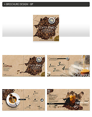 템플릿 ZIP 커피 그래프 잔 팜플렛 사람없음 원두 커피잔 티스푼 아이스커피 인디자인 INDD 이미지템플릿 식기 음료 숟가락 파일형식