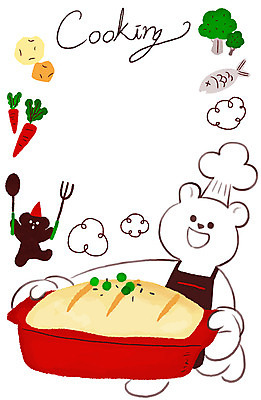 PSD 캐릭터 일러스트 곰 프레임 수저 어류 요리 들기 사람없음 친구 당근 브로콜리 파이 백곰 프레임일러스트 흑곰 일러캐릭터 동물 식기 빵 채소 포유류 관계 모션 뿌리채소 수중동물 파일형식