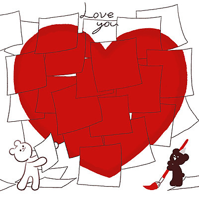 PSD 캐릭터 일러스트 곰 프레임 들기 사람없음 친구 하트 메모지 붓 백곰 프레임일러스트 하트프레임 흑곰 일러캐릭터 모양 동물 포유류 관계 모션 사무용품 파일형식