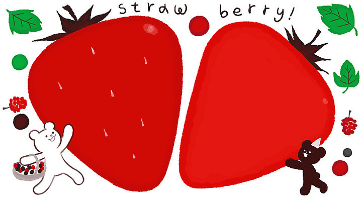 PSD 캐릭터 일러스트 곰 딸기 나뭇잎 프레임 사람없음 친구 바구니 블루베리 백곰 프레임일러스트 흑곰 일러캐릭터 동물 잎 과일 포유류 관계 파일형식