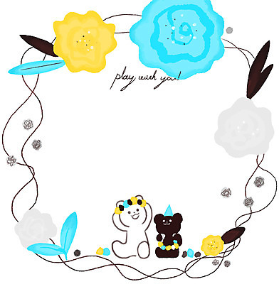 PSD 캐릭터 꽃 일러스트 곰 나뭇잎 프레임 사람없음 친구 화관 백곰 프레임일러스트 흑곰 일러캐릭터 식물 동물 잎 포유류 관계 파일형식