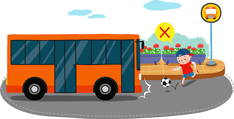 전신 구름 남자 도로 어린이 일러스트 공 버스 한명 안전 표지판 역 위험 화단 안전교육 무단횡단 무단 국내일러스트 AI파일 자연요소 1 교육 길 육상교통 컨셉 교통시설 대중교통 알림판 사람 횡단 파일형식 벡터