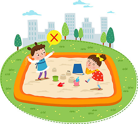 전신 나무 구름 여자 어린이 모래 일러스트 장난 서기 안전 두명 건물 놀이터 위험 삽 모래놀이 국내일러스트 AI파일 자연요소 식물 건축물 컨셉 모션 놀이 사람 파일형식 벡터