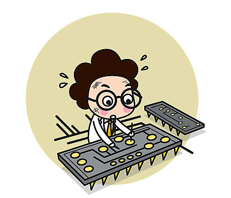 캐릭터 남자 스티커 일러스트 직업캐릭터 실험 한명 서기 상반신 성인 회로판 과학자 땀 일러캐릭터 AI파일 직업 1 과학 모션 사람 학자 파일형식 벡터