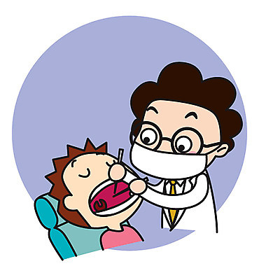 캐릭터 남자 어린이 스티커 일러스트 직업캐릭터 상반신 성인 두명 치료 구강 치과의사 일러캐릭터 AI파일 직업 의학 사람 의사 입 파일형식 벡터