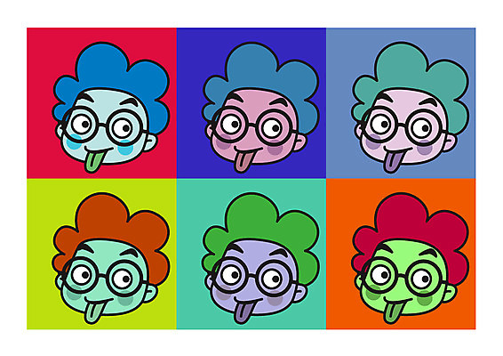 캐릭터 남자 얼굴 스티커 일러스트 직업캐릭터 여러명 성인 컬러풀 과학자 메롱 일러캐릭터 AI파일 직업 컬러 과학 다수 모션 사람 신체부위 학자 파일형식 벡터