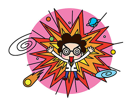 전신 캐릭터 남자 스티커 일러스트 직업캐릭터 한명 서기 성인 우주 행성 표현 폭발 과학자 빅뱅 일러캐릭터 AI파일 직업 1 과학 모션 사람 학자 파일형식 벡터