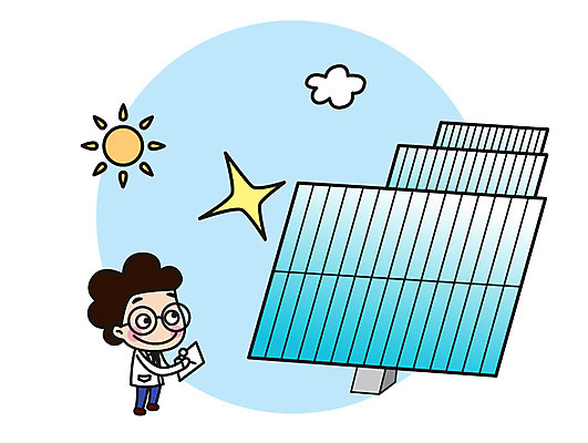 전신 구름 캐릭터 남자 스티커 일러스트 직업캐릭터 한명 서기 성인 태양 과학자 태양에너지 집열판 일러캐릭터 AI파일 자연요소 직업 1 과학 모션 사람 그린에너지 학자 파일형식 벡터