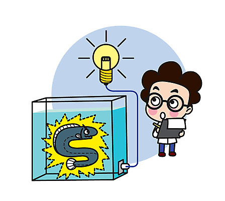 전신 캐릭터 남자 스티커 일러스트 전구 직업캐릭터 실험 한명 서기 성인 뱀장어 과학자 일러캐릭터 AI파일 직업 1 과학 모션 사람 민물고기 학자 파일형식 벡터