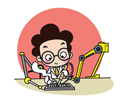 캐릭터 남자 스티커 일러스트 직업캐릭터 한명 앉기 상반신 성인 수리 로봇 과학자 팔 일러캐릭터 AI파일 직업 1 과학 모션 사람 신체부위 학자 파일형식 벡터