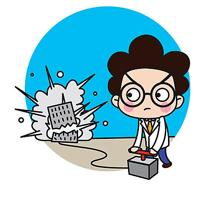 전신 캐릭터 남자 스티커 일러스트 직업캐릭터 한명 서기 성인 건물 폭발 과학자 철거 일러캐릭터 AI파일 직업 1 건축물 과학 모션 사람 학자 파일형식 벡터