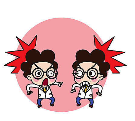 전신 캐릭터 남자 스티커 일러스트 직업캐릭터 서기 성인 두명 놀람 과학자 인간복제 일러캐릭터 AI파일 직업 감정 과학 모션 표정 사람 복제 학자 파일형식 벡터