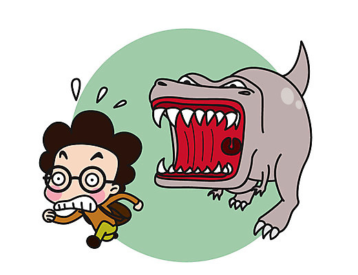 전신 캐릭터 남자 스티커 일러스트 직업캐릭터 한명 성인 달리기 놀람 과학자 티라노사우루스 일러캐릭터 AI파일 직업 1 감정 과학 모션 표정 사람 육식공룡 학자 파일형식 벡터