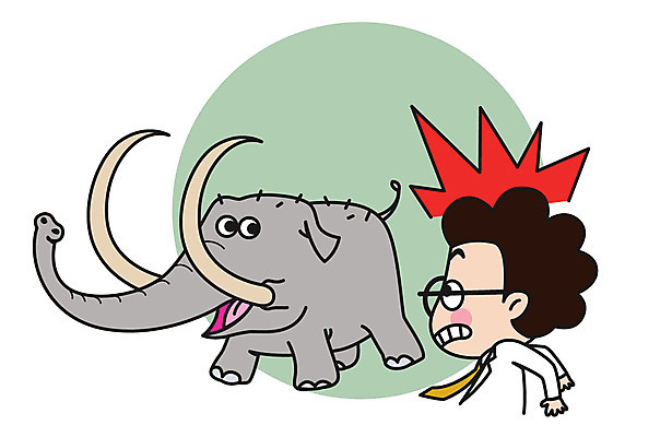 캐릭터 남자 스티커 일러스트 직업캐릭터 한명 상반신 성인 놀람 과학자 멸종위기동물 매머드 일러캐릭터 멸종위기종 AI파일 동물 직업 1 감정 과학 표정 사람 학자 파일형식 벡터